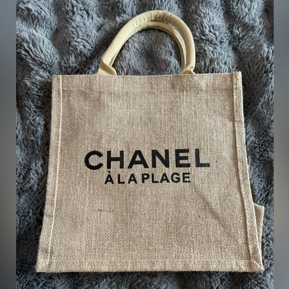 CHANEL burlap bag this is a VIP gift from Chanel approximately 12”x12”x6 - Picture 1 of 5